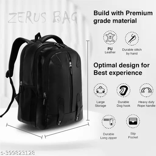 Latest Faux Leather School Bagpack Black Women Laptop Backpack Unisex Kids Bags & Backpacks For Office Bag College Bagpack And Travel Bags For Men & Women