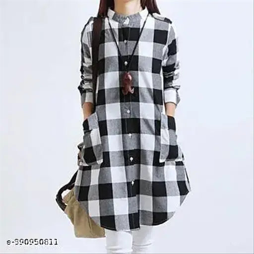 BLACK CHECK SHIRTS BY ZUBIA NAAZ