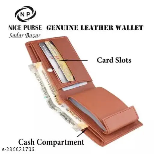 WALLETIN Attractive Men Brown Two Fold Faux Leather Wallets