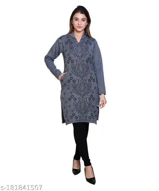 Dripfit Women Woolen Kurta | Straight woolen Kurti for winter wear