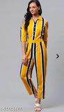 dazzler yallow Strip Jumpsuit