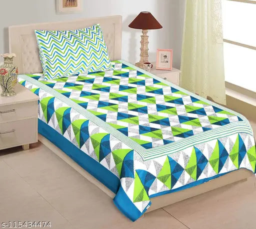 Cotton Single Bed Bed Sheet Combo Pack 2 Bedsheet with 2 Pillow Cover