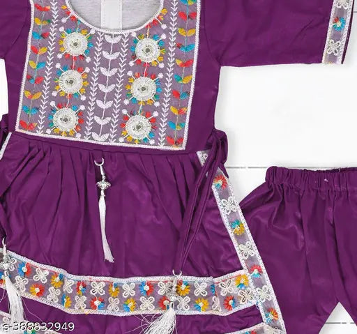 new charming naira kurti set for girls, top bottom set ,kurta set, purple naira pajama set ,party wear dress for baby girls .