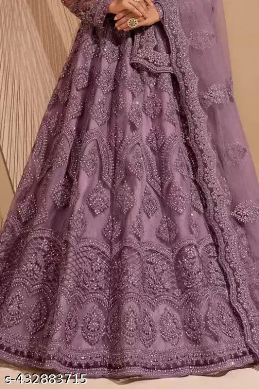 Traditional Semi-Stitched Embroidered Lehenga for girl's and women's || Purple Ethnic Embroidered Lehenga choli with girl's and women's || Bridal Lehenga Choli for girl's ||