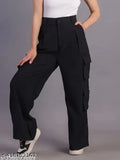 Korean 5 pocket cargo pants black 1