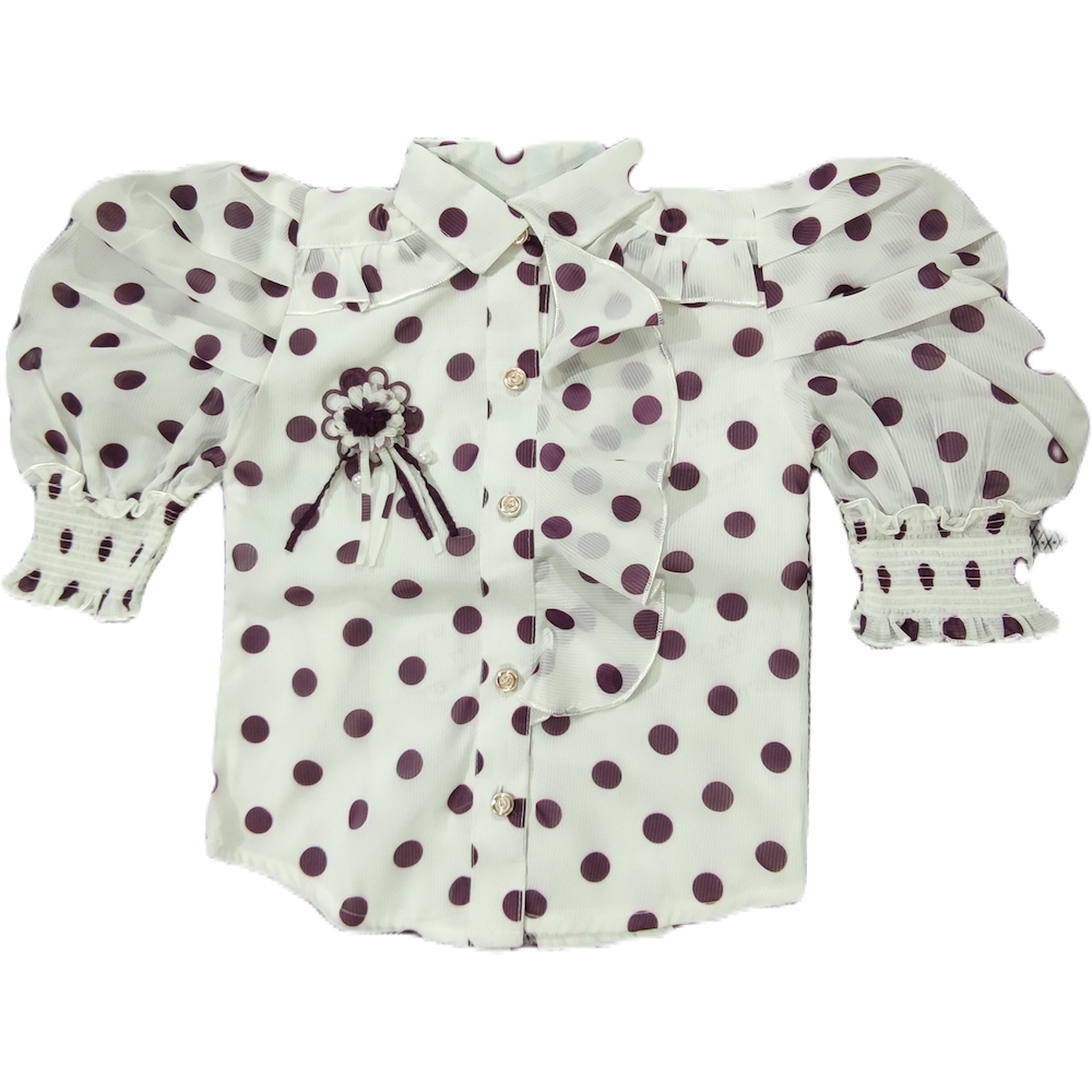 Purpal simri Palazzo and white purple polka dots top - GillKart