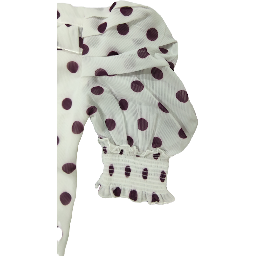 Purpal simri Palazzo and white purple polka dots top - GillKart