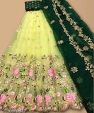 EMBROIDERY WORK NET LEHENGA CHOLI WITH DUPATTA