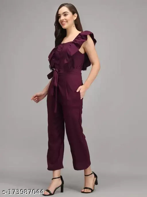 trending jumpsuit -combo of purple and olive