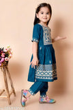 Traditional Girls Embroidered Kurta Set with Pant – Elegant Festive Wear