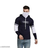 """""Trendy Mens Pullover""""""Hoodies Tshirts with Mask"""""Navy Blue