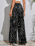 Women's Solid Bell Bottoms Black Trousers & Palazzo .