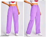 Lavender four pocket cargo pant for woman