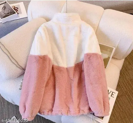 Womens sweater Zip hard Far pink White beauty ful colour