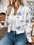 Semi-Winterwear White Floral Jacket