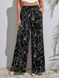 Women's Solid Bell Bottoms Black Trousers & Palazzo .