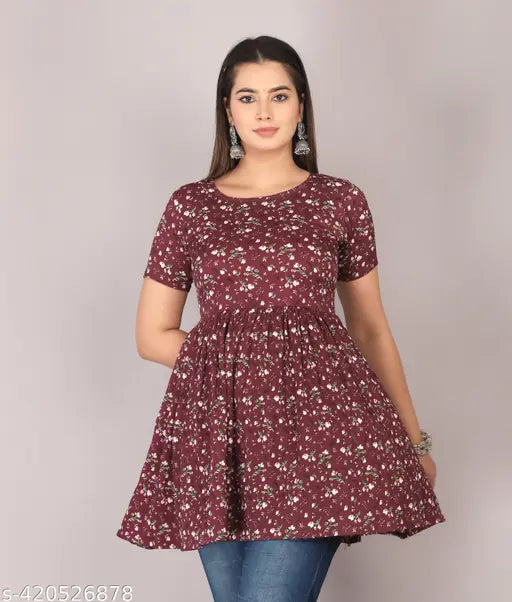 Printed Short Gown kurta for women