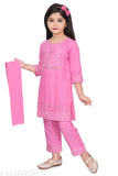 #Girls Kurta & Pyjama Set Kurta Dress Girls Ethnic Dress Cotton Kurta & Pyjama Dress Set (Pack of 1