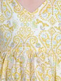 FabJunior Girls Yellow Cotton Paisley Print Anarkali/Flared Kurta & Sharara Set