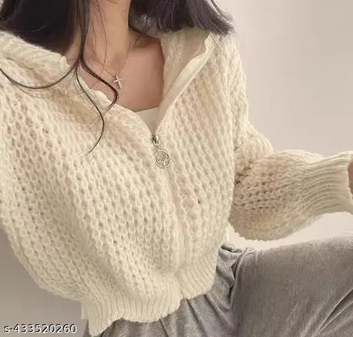 Imported Trendy Cozy Zipper Cardigan with Hoodie Perfect for Winter