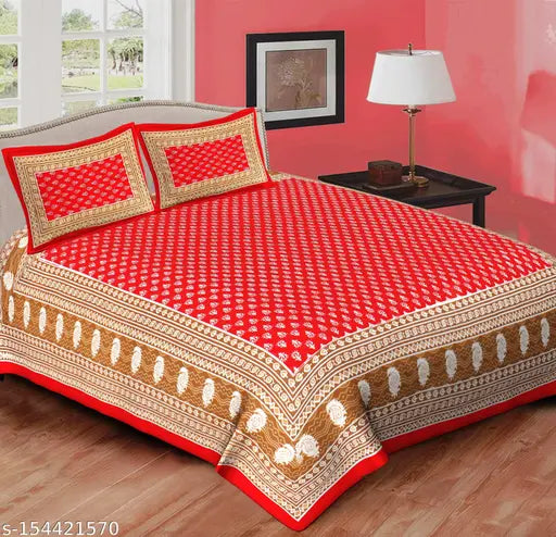 Cotton Double Bedsheet Rajasthani Jaipuri Print