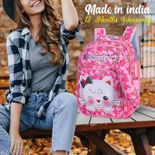 Tinytot 26 Litre,(Dark Pink) Stylish & Trendy Water Resistant Hi Storage School Collage Travel Backpack Bag for Girls & Women, 18 Inch