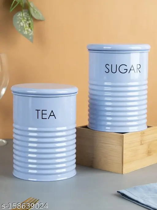 GreyFox Tea & Sugar Jar Set Container Set Of 2 For Home & Kitchen 900 Ml