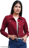 Maroon Denim Jacket for women & girls