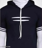 """""Trendy Mens Pullover""""""Hoodies Tshirts with Mask"""""Navy Blue