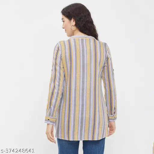 Ruhaan's Womens Rayon Striped Multi Top