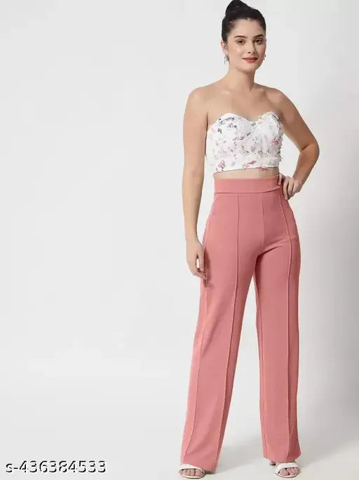 high-waisted bell-bottom pants you can embrace With good quality matarial for girls and women COMBO OF 2