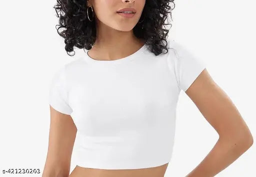 Trendy Classic White Cotton T-Shirt for Women | Effortlessly Stylish & Versatile | #WhiteTee #CottonComfort #TimelessStyle #WardrobeMustHave