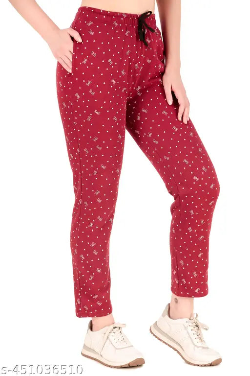 Trendy women woolen winter printed lower/women printed pyjama Pack 2