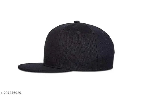 Men's and Women's Stylish Adjustable Strap Cloth Summer and Sports Hip Hop Cap (Black , Free Size )