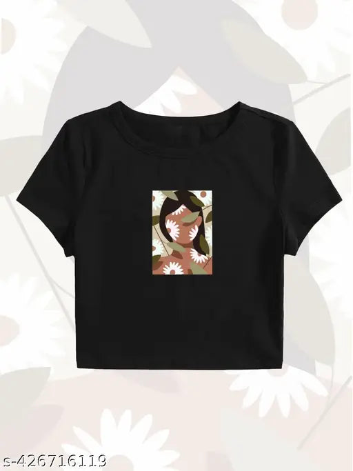 Women's Crop Printed Tshirt