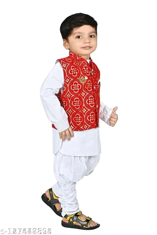 BOYS KURTA PAJAMA SET WITH JACKET