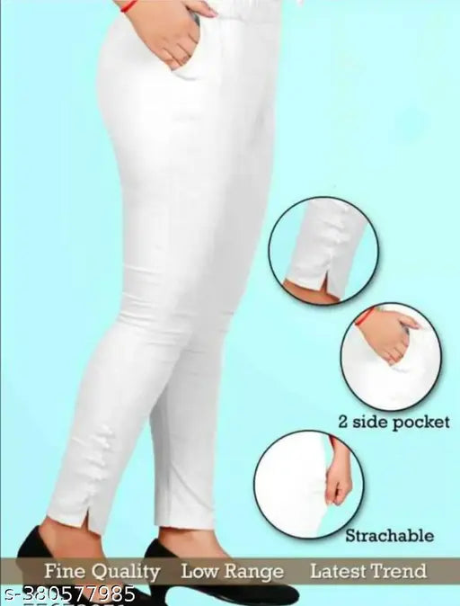 White cigar pant trouser jeggings for women