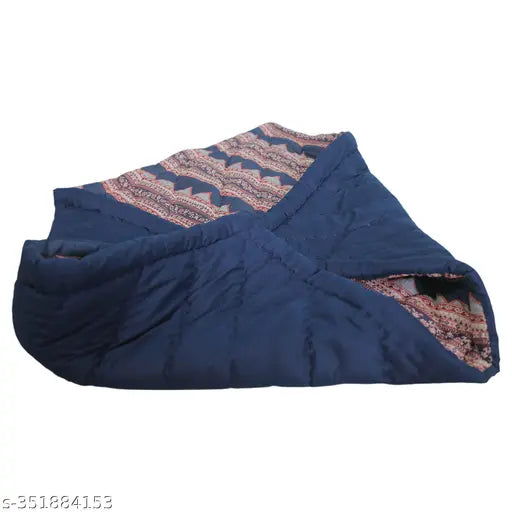 Taj Overseas Blue Zig - zag printed baby quilt