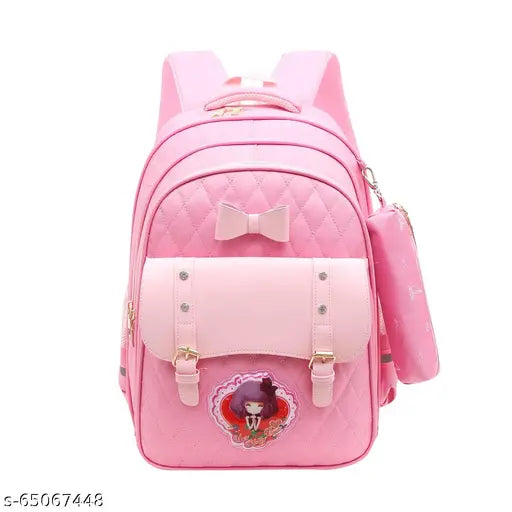 Tinytot Designer Hi Storage School Backpack School Bag for Girls (Pink) 25 L