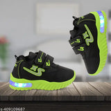 Prattle Foot Kids Led Shoes, Casual Led Velcro Shoes, Light weight Shoes, Outdoor Sports Shoes for Little Tiny Kid A-T101Green.