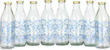 Blue Tree Glass Water/Milk Bottle, Metal Metal Cap, 1000ML, Pack Of 8