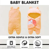 OYO BABY Unicorn Hooded Baby Blanket -Pack of 1 ( Peach) | All Season Best for Mild Winter| 0-6 Months | Sleeping Bag for Baby, Blanket For Babies