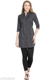 Women's Checked Grey Rayon Top