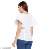 Rain Tree Womens Rayon Embroidered White Top