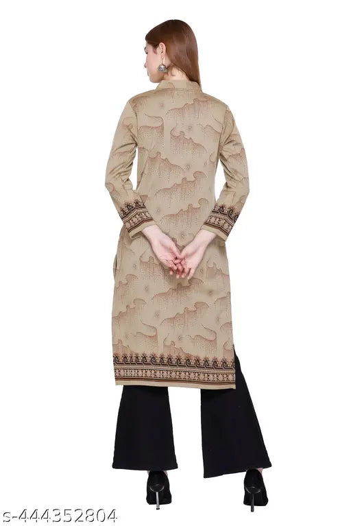 Women's Winter Wear Jacquard Woolen Kurti