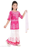 Musklyn Fashion Girls Ethni Kurta Palazzo Sets with Dupatta