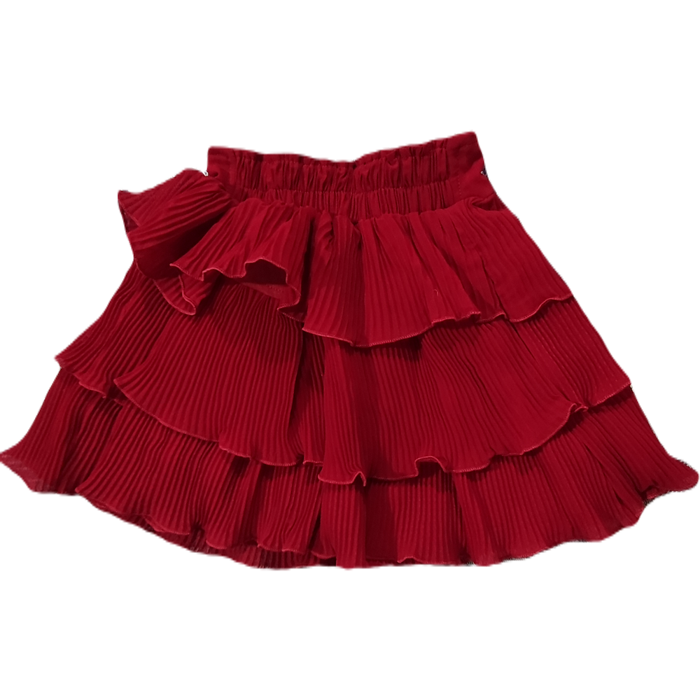 Baby Girl White Top And Red Skirt Dress - GillKart