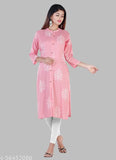 PRV KURTIES PINK COLOUR KHADI PRINT KURTI