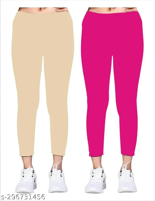 Woman's Styish Jeggings , (Sandal and Pink)