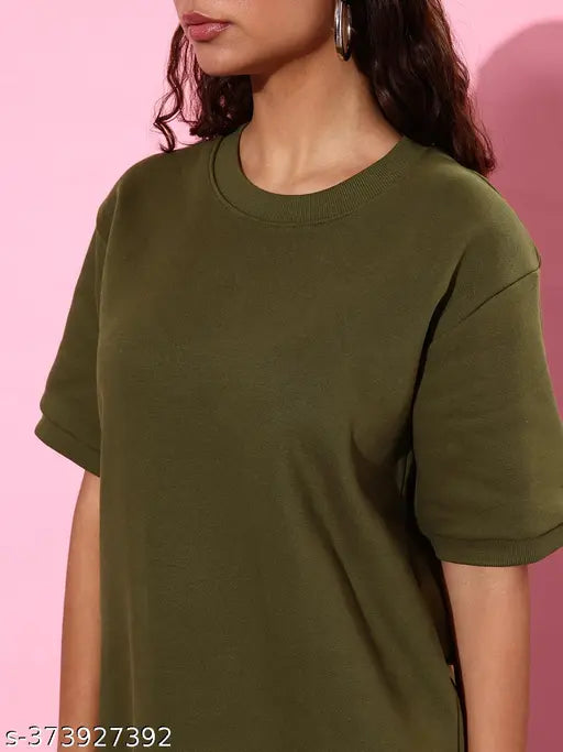 Womens Olive Oversized Sweatshirt